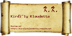 Király Klaudetta névjegykártya